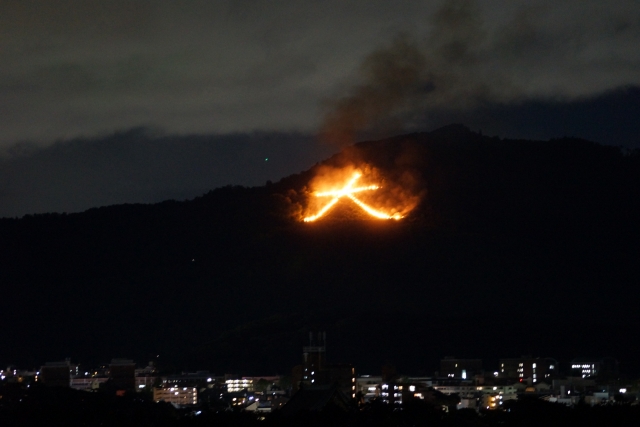 京都五山送り火（大文字）の写真